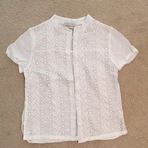 4 for$15!  White linen embroidered top